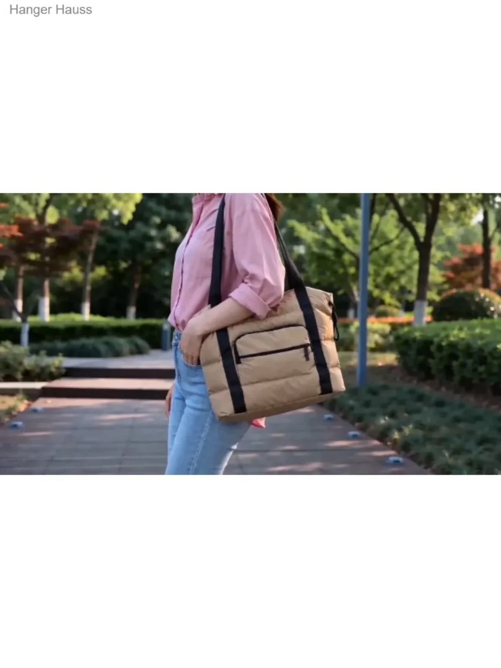 Lightweight Quilted Puffer Tote Bag for Women with Multiple Pockets